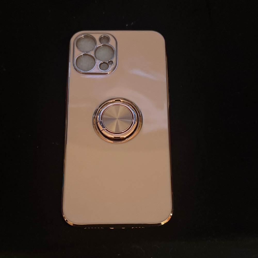 NEW FLAUNTSleek pink and rose gold Phone Case with Built-In Ring Grip